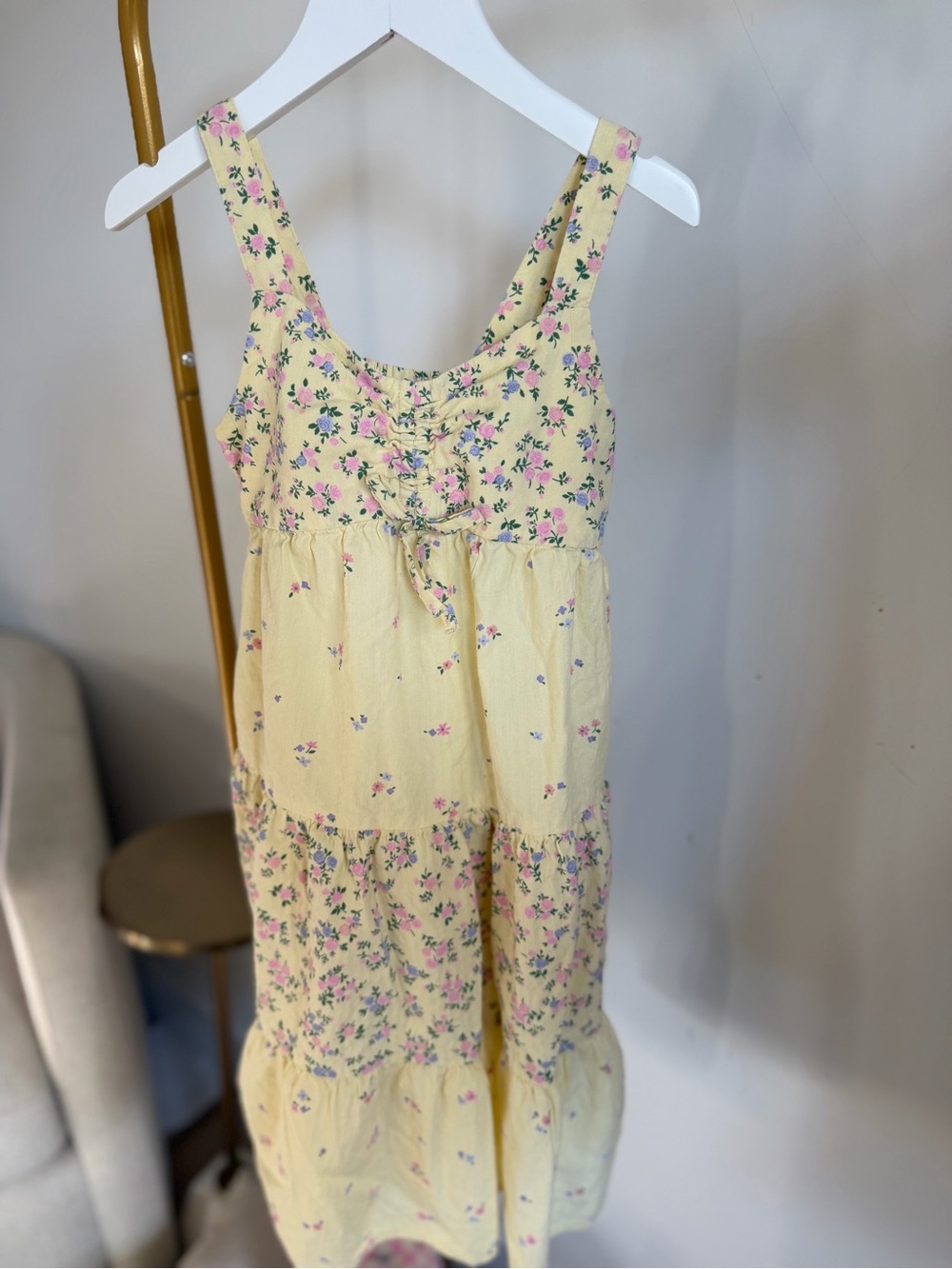 Cat & Jack Yellow Floral Sundress with Side Pockets